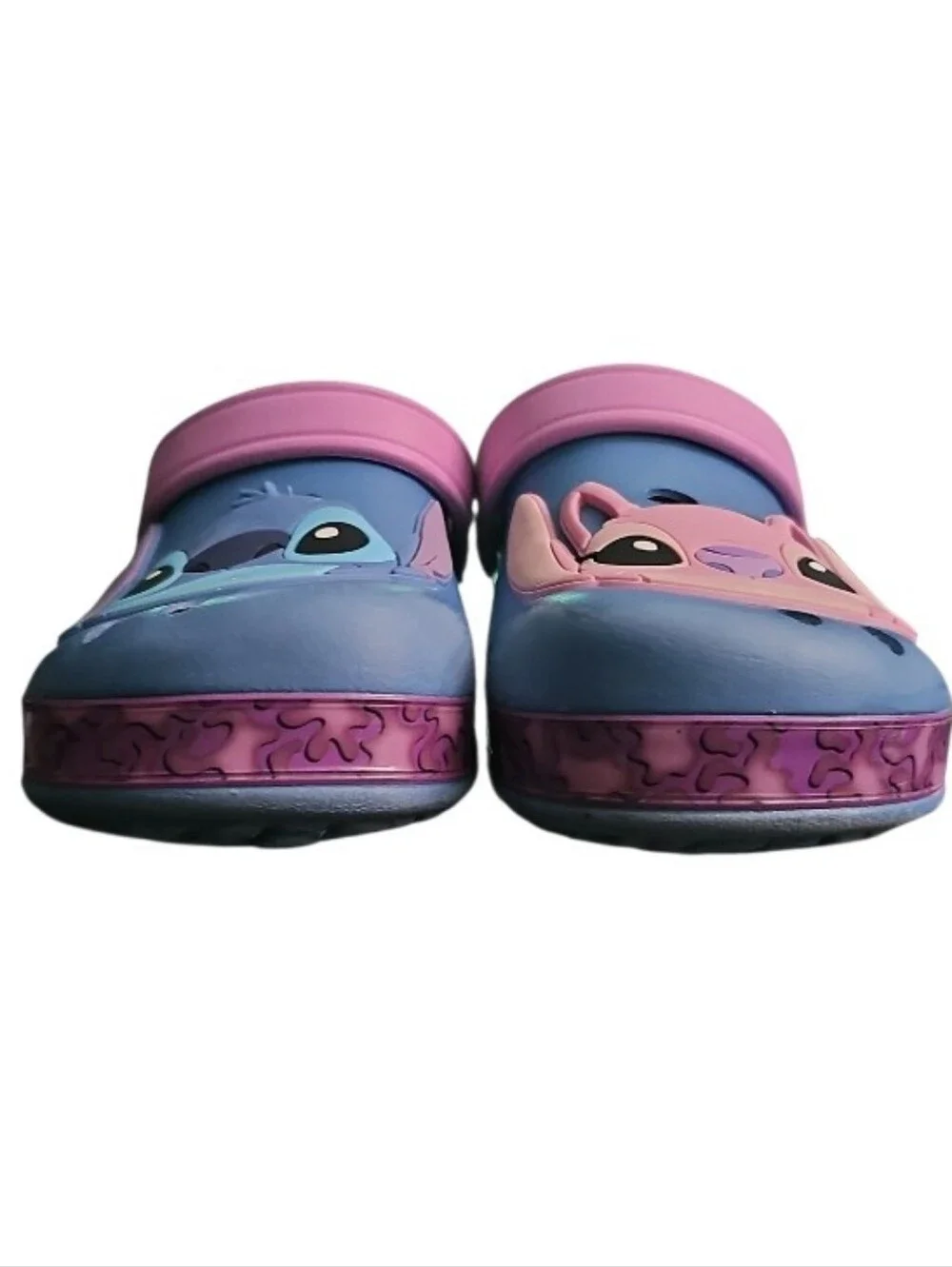 Disney Stitch Angel Clogs Kids 11/12 Blue Pink Slip On Sandals Lilo & Stitch